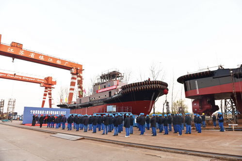 鎮江船廠5000馬力全回轉拖輪順利下水